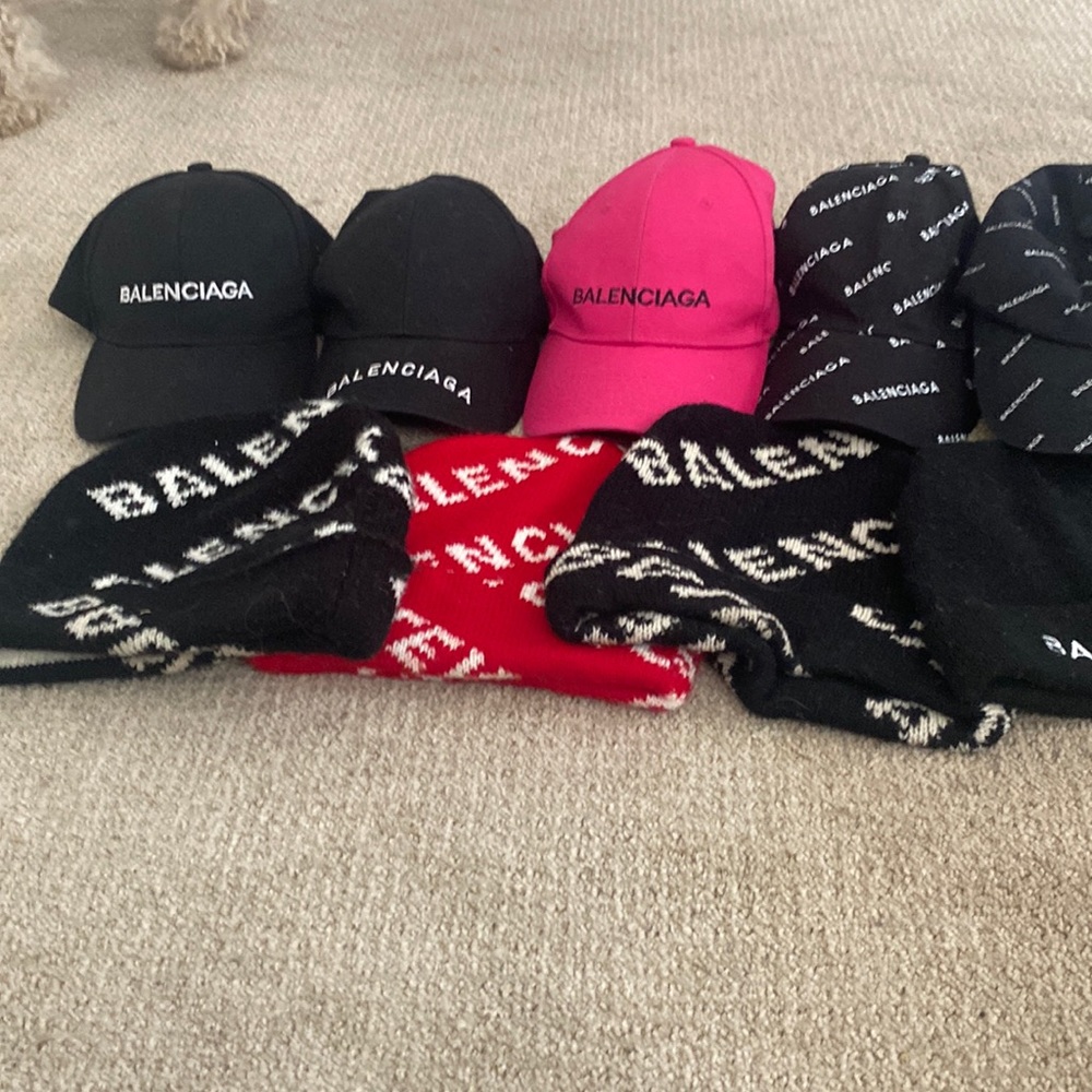 Balenciaga lot of 9 hats/ beanies.